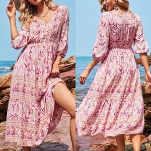 [3Packs] Pink Floral Dress